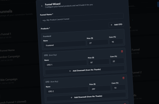 FunnelSim Quick Build Wizard